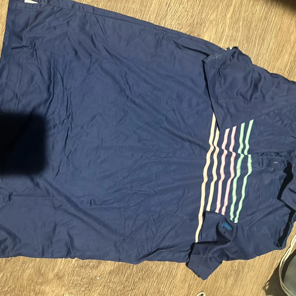 chubbies Navy Swim Trunks and shirt with Mint & Pink Alligator Print
